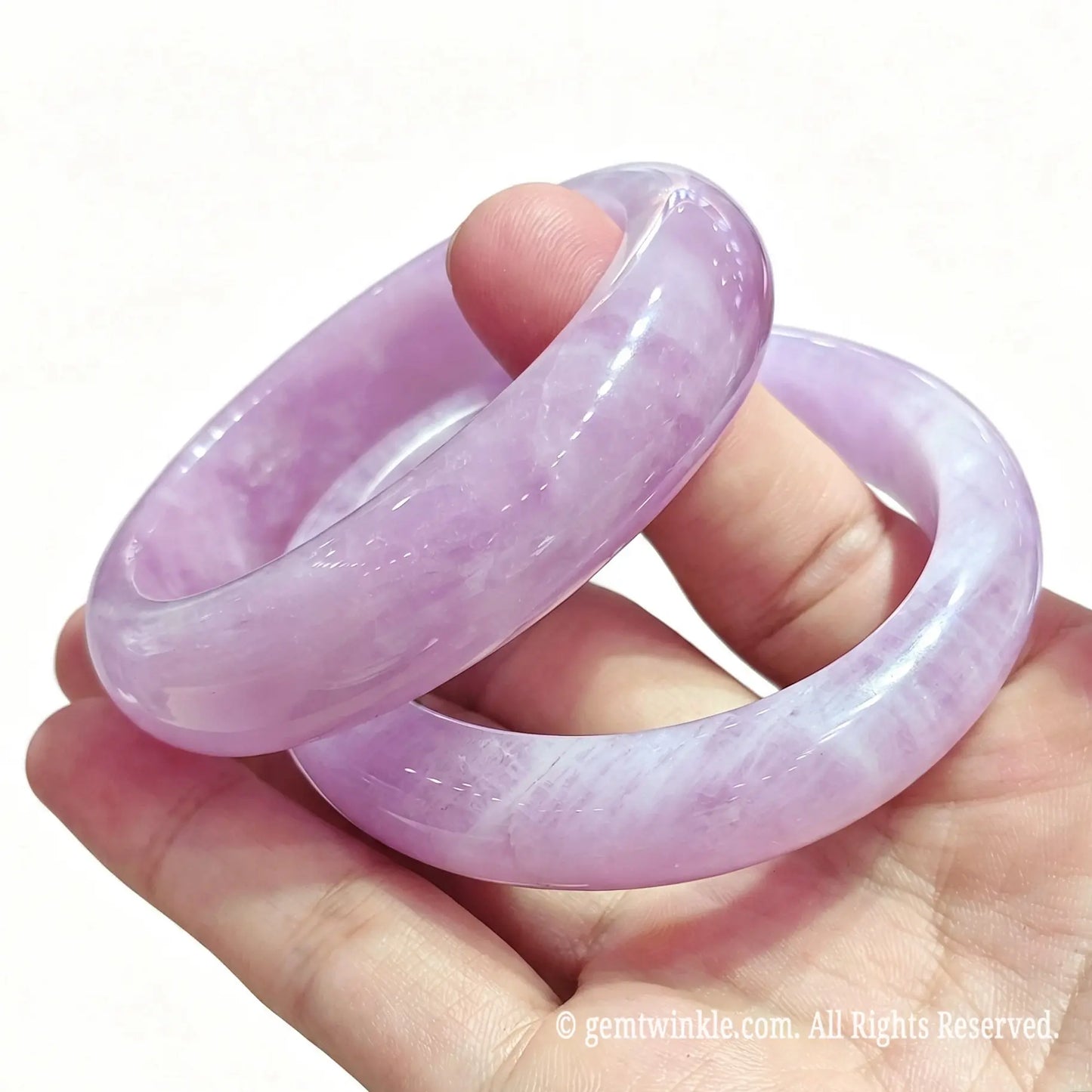 lavender kunzite solid bangle angle stack preview