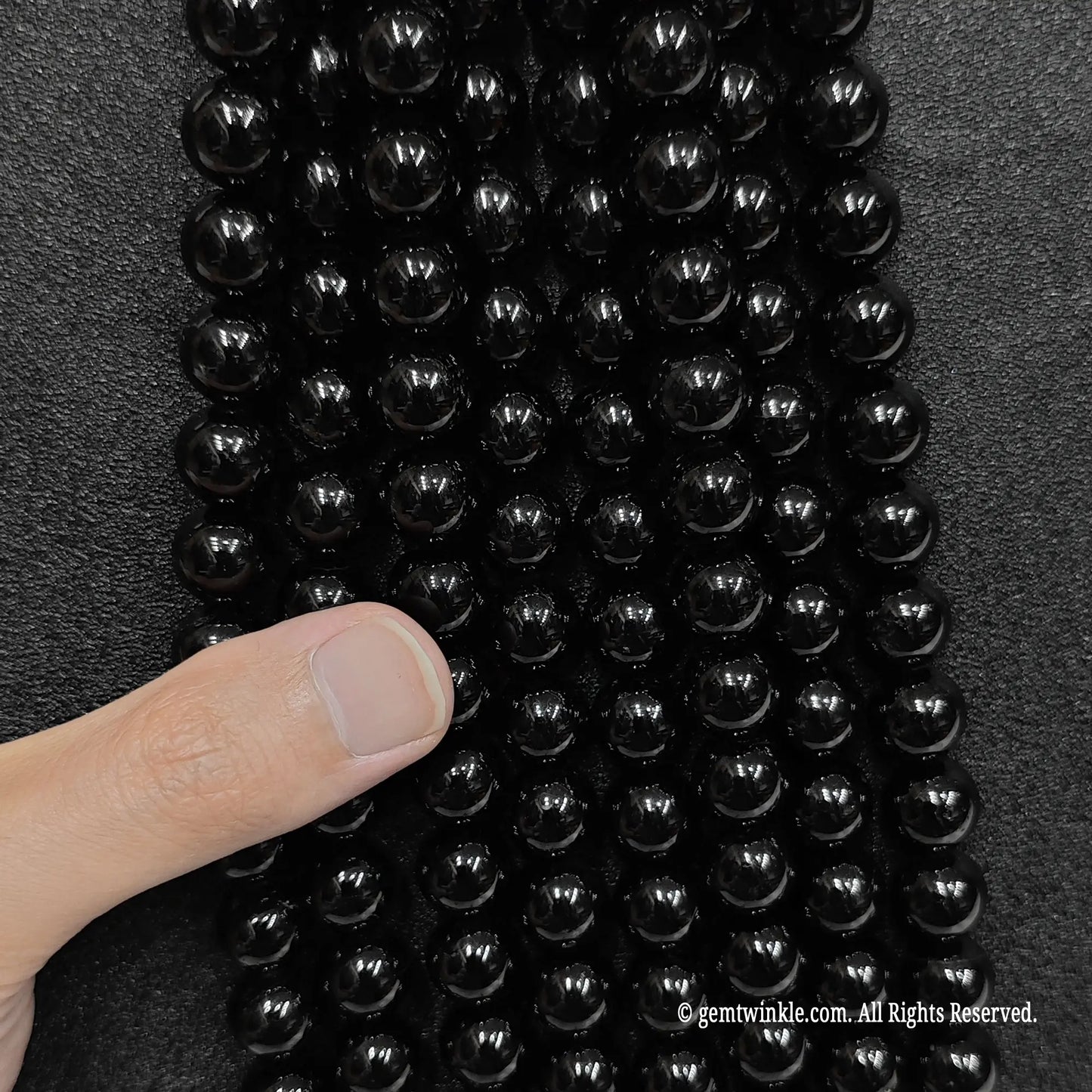 Natural Black Tourmaline Crystal Round Beads Wholesale Bulk 2mm to 18mm Protection Gemstone Strands