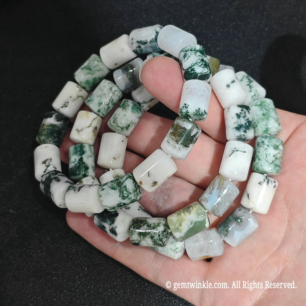 Moss Agate Crystal Jewelry Making Supply Detail