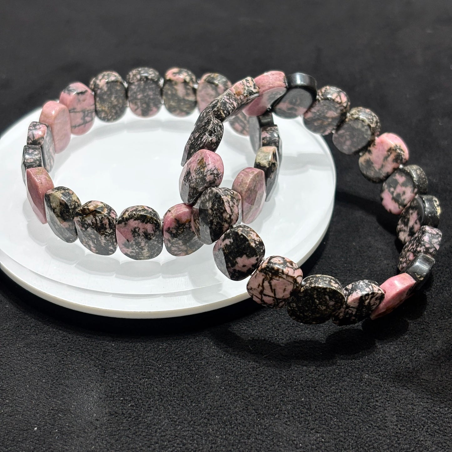 Rhodonite Bangle Bracelet - Perfect Birthday or Valentine's Day Gift Idea