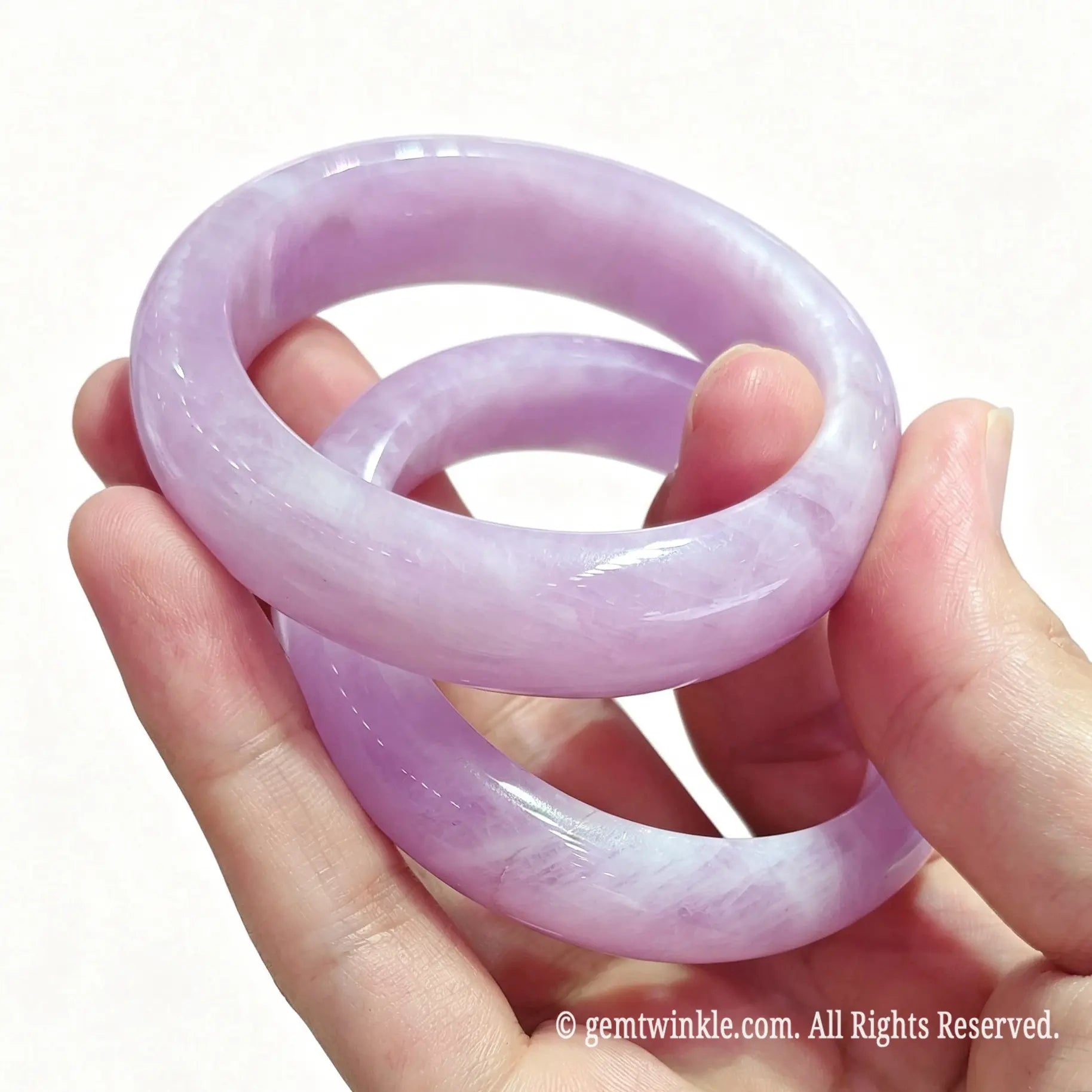 purple kunzite crystal bangle texture detail