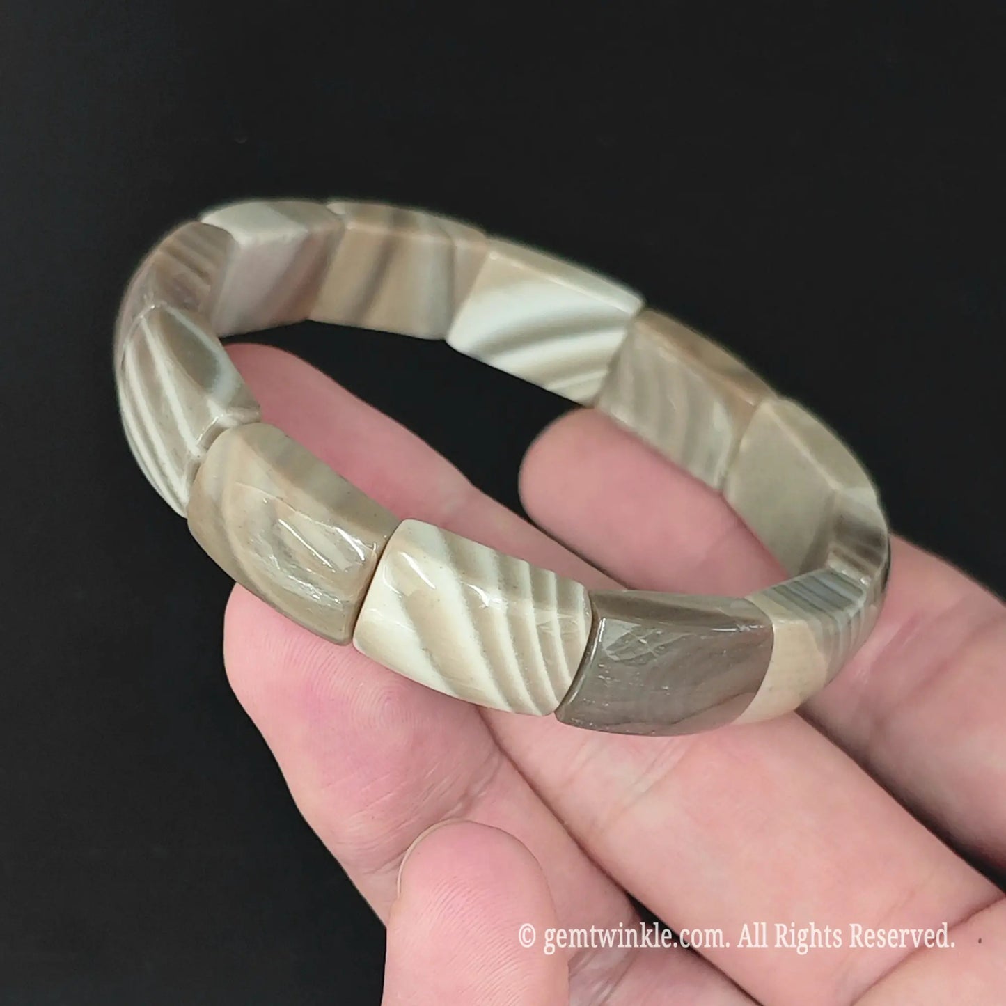 Natural Striped Flint Mineral Rectangle Bar Beads Live Video Demonstration