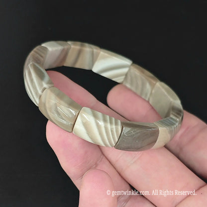 Natural Striped Flint Mineral Rectangle Bar Beads Live Video Demonstration