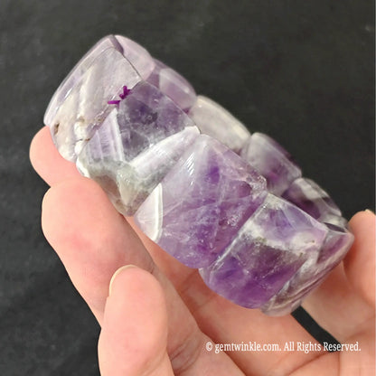 Chevron Amethyst Smooth Segment Wristband Perspective