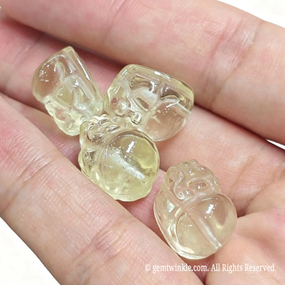 Lemon Quartz Carved Pixiu Beads | Optimized Gemstone Loose Beads