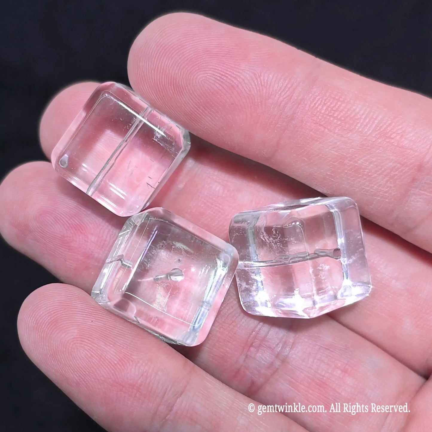 Clear Quartz Cube Beads Sugar Cube Gemstone | Craft Supplies