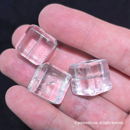 Clear Quartz Cube Beads Sugar Cube Gemstone | Craft Supplies