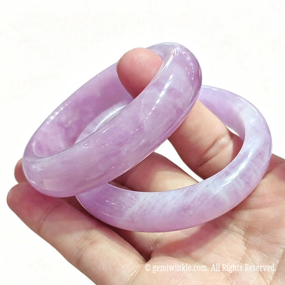 lavender kunzite solid bangle angle stack preview
