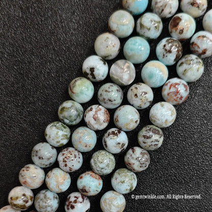 Earthy rustic style larimar gemstone loose beads perfect for handmade bohemian jewelry supplies