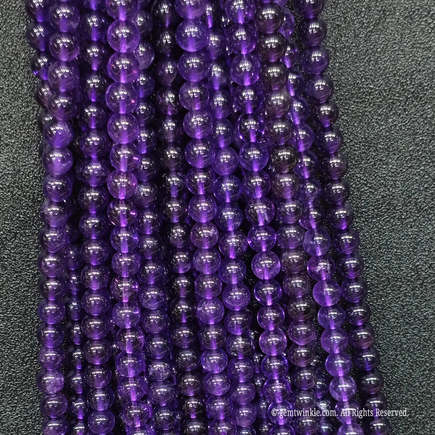 High angle view of wholesale translucent royal violet amethyst crystal