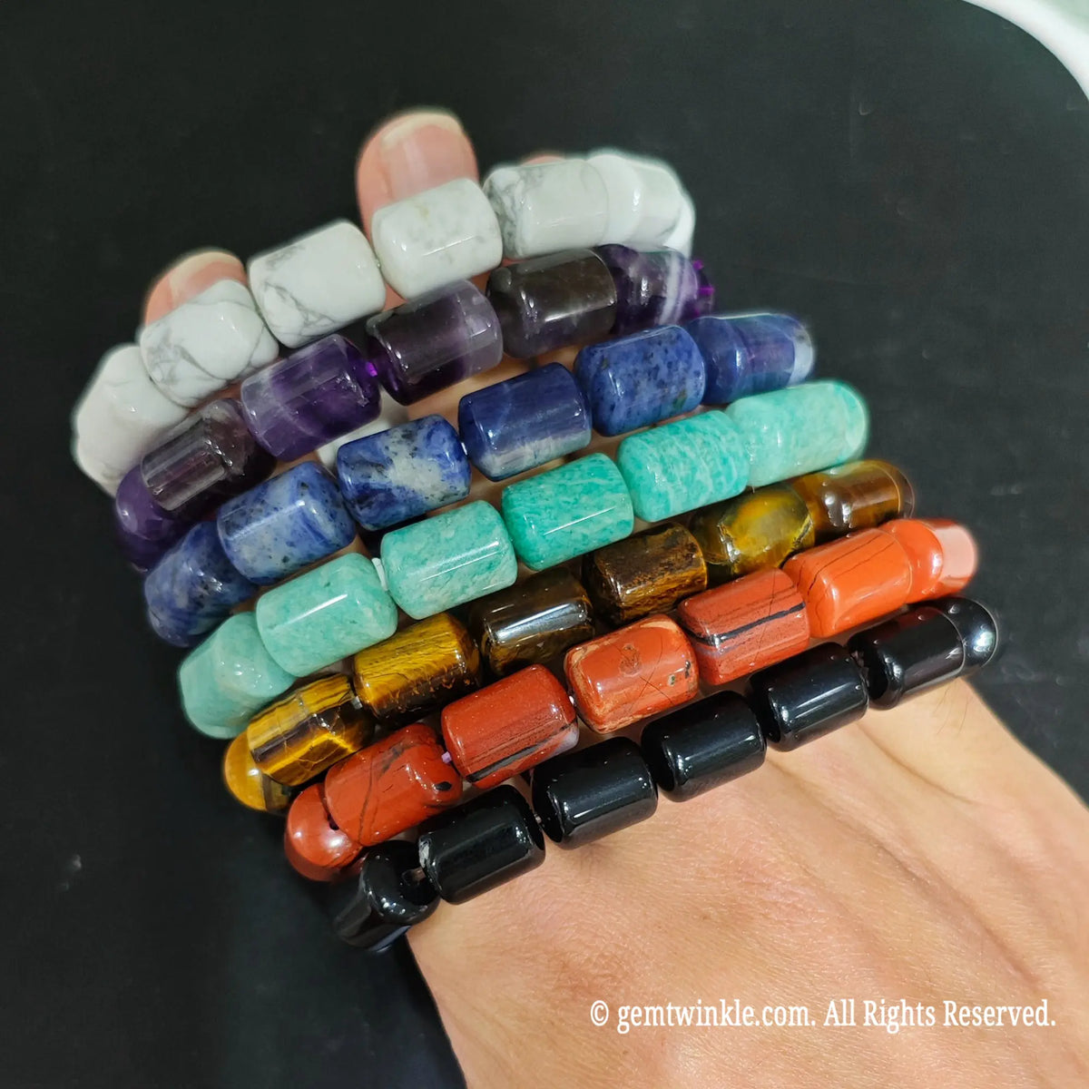 Holistic Gemstone Bracelet Collection Display