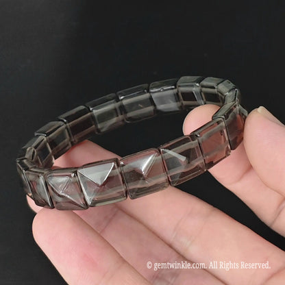 Natural Ice Obsidian 11mm Pyramid Bracelet | Boutique Supply