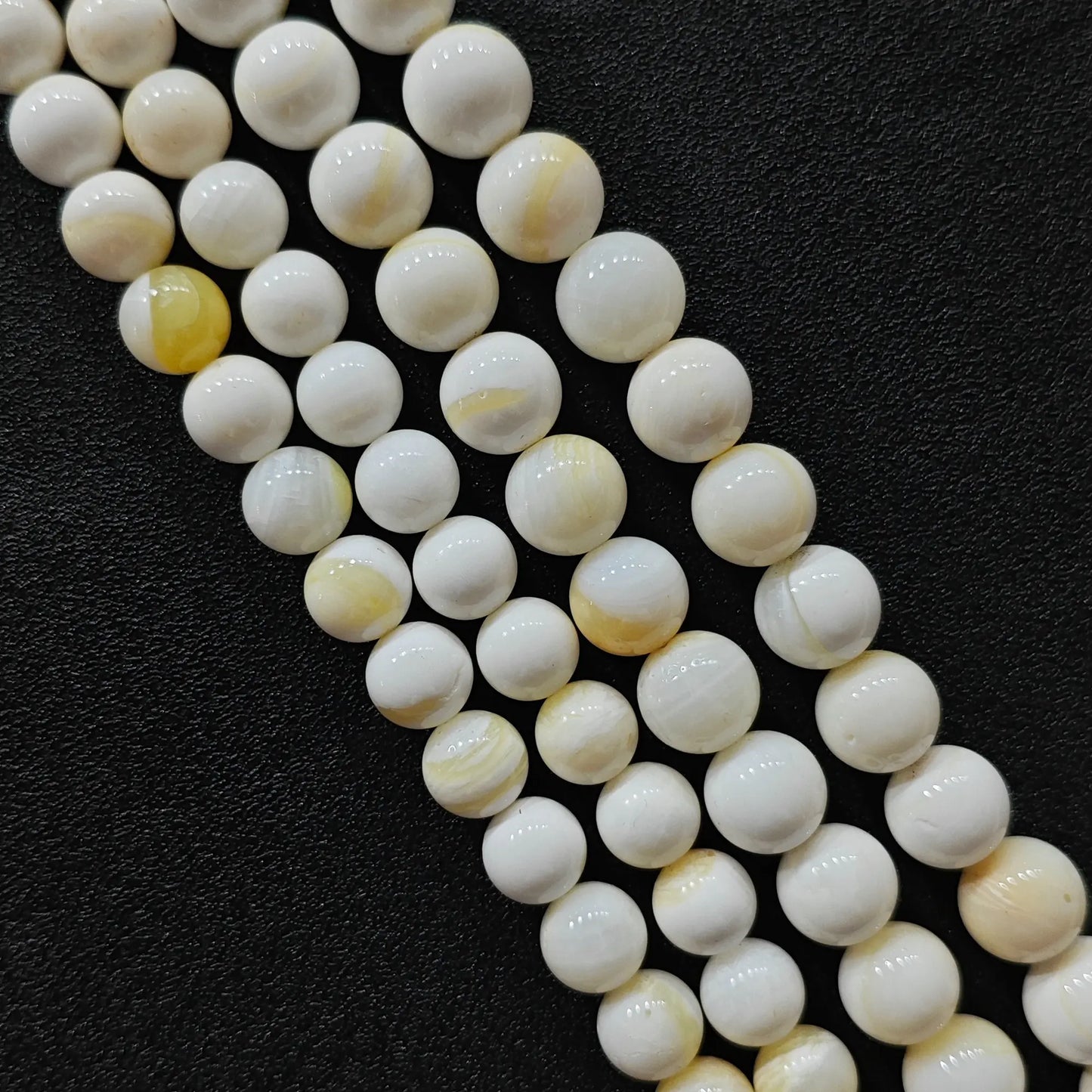 Natural Yellow Striped Shell Beads 4mm-14mm Marine Strand
