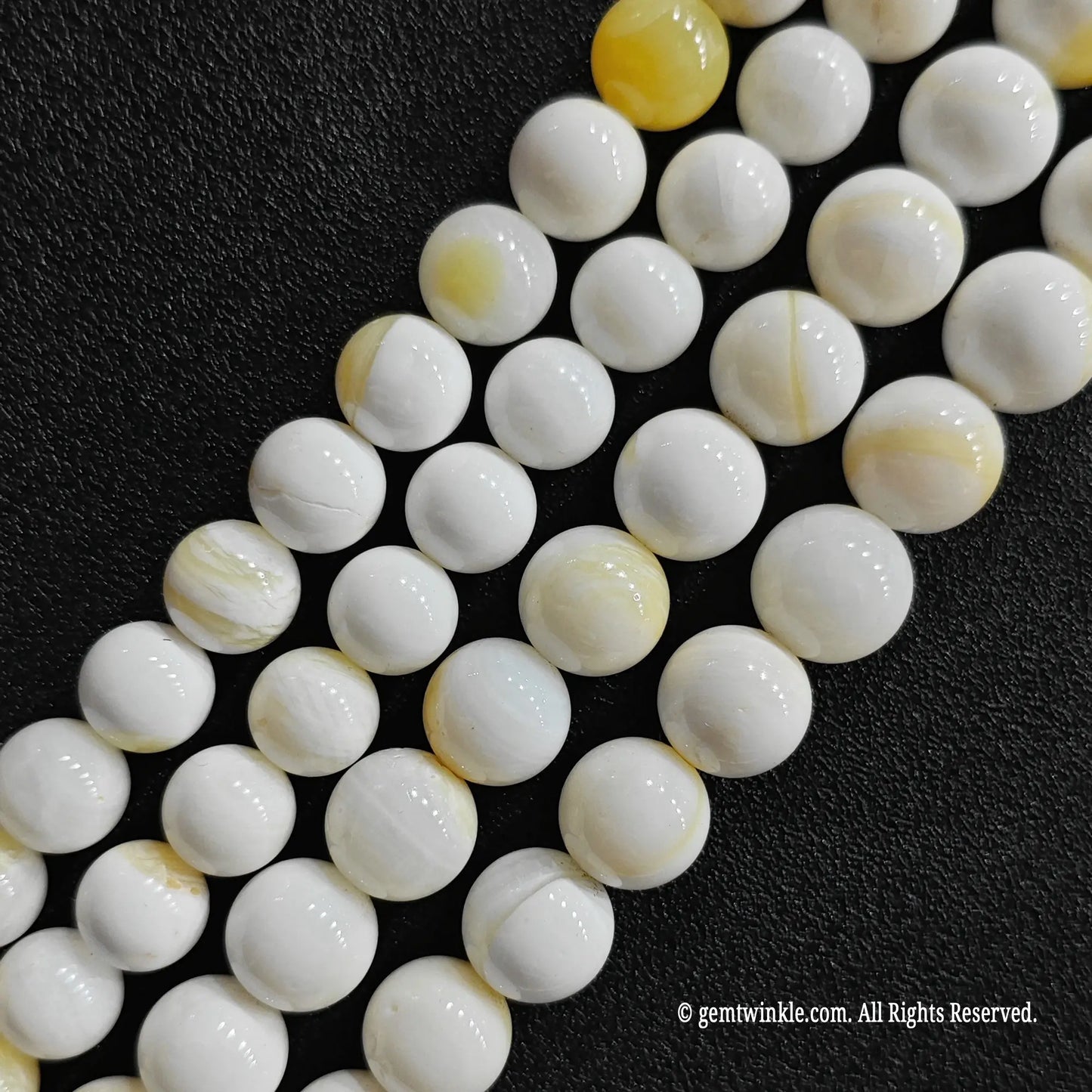 Natural Yellow Striped Shell Beads 4mm-14mm Marine Strand