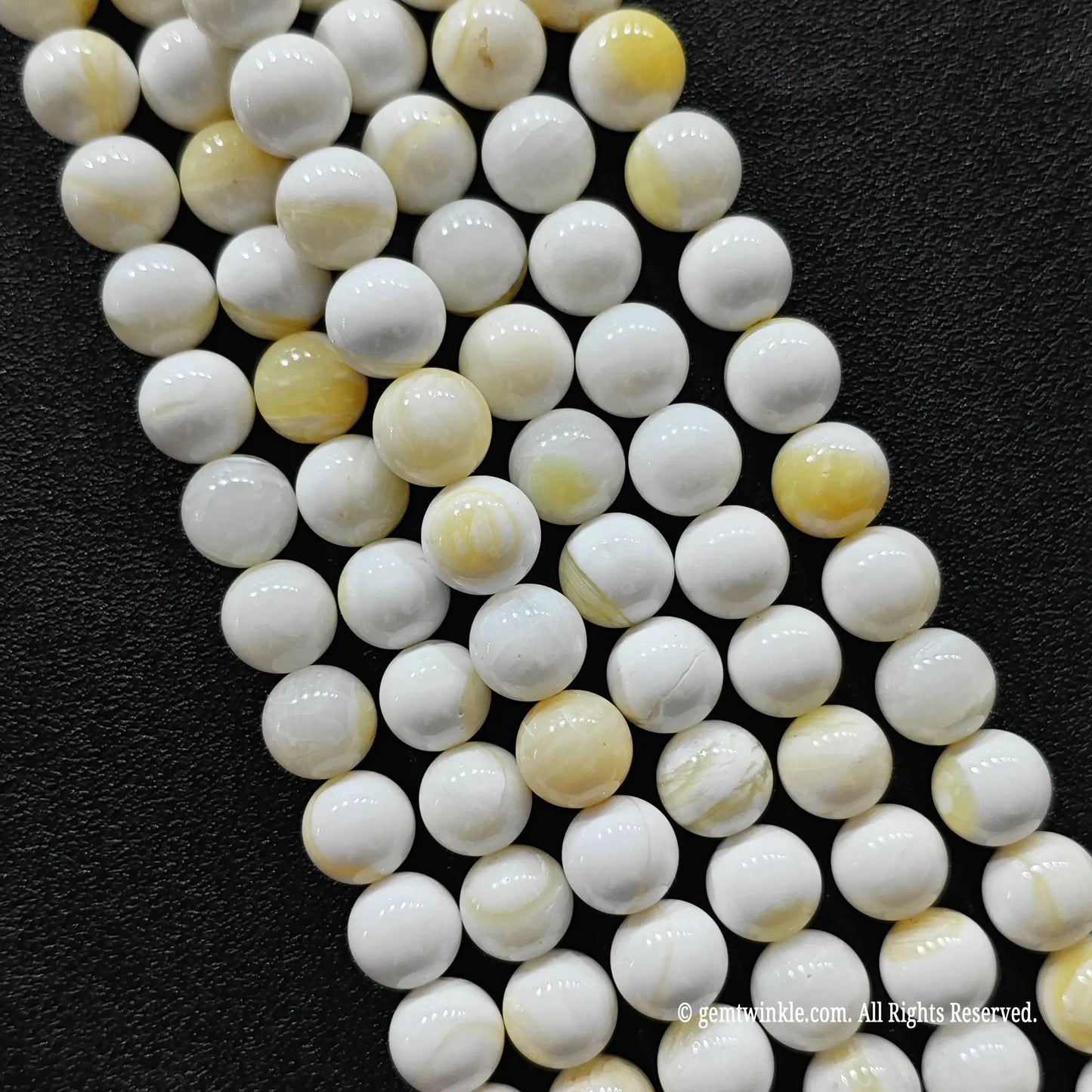 Natural Yellow Striped Shell Beads 4mm-14mm Marine Strand