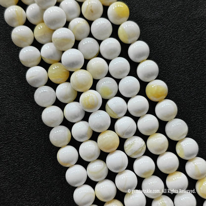 Natural Yellow Striped Shell Beads 4mm-14mm Marine Strand