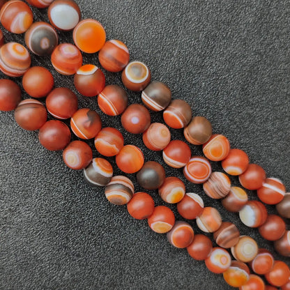 Wholesale matte red dzi agate gemstone beads strand detail