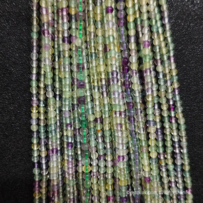 Fine 3mm round crystal beads wholesale showing translucent character and inner cloudiness