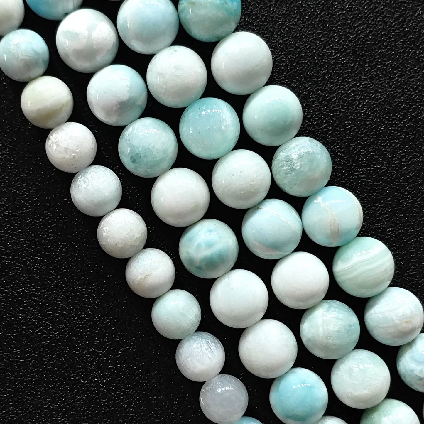 Wholesale natural blue hemimorphite gemstone beads close up detail
