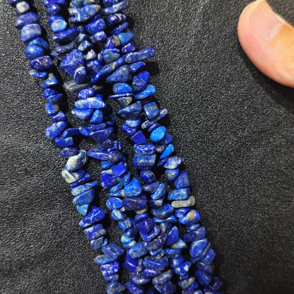 Multiple strands of natural lapis lazuli 5-10mm irregular chip beads for jewelry crafting and wholesale