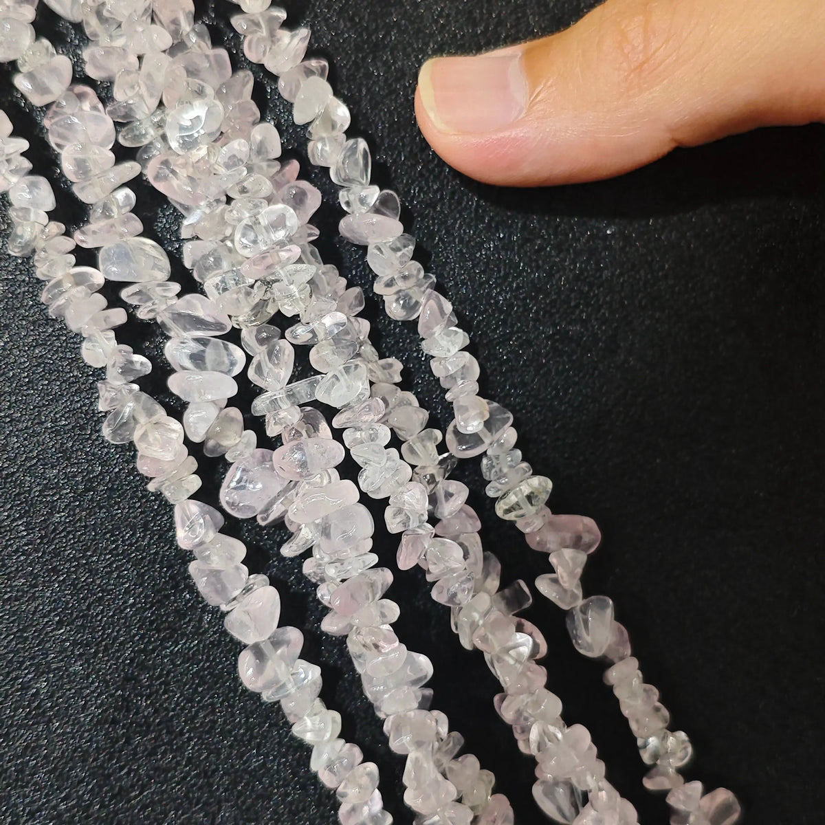 Multiple strands of natural star rose quartz 5-10mm irregular chip beads for jewelry crafting