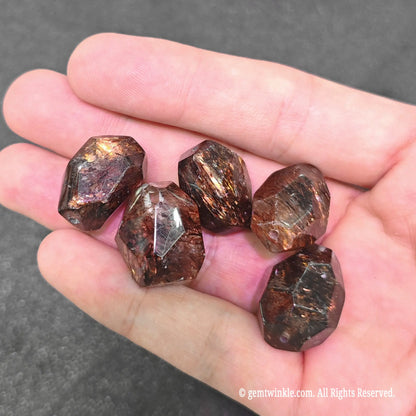 Natural Black Gold Super 7 Quartz Freeform Beads | Craft Supplies