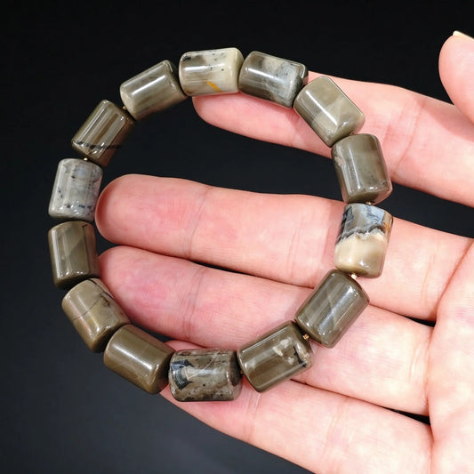 Wood Grain Agate Crystal Jewelry Making Supply Detail