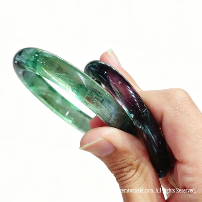Banded purple green fluorite ring bangle with multiple price tiers and single piece selection