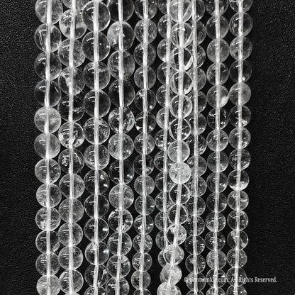 Commercial economy grade clear crystal beads wholesale displaying authentic internal veils and cracks