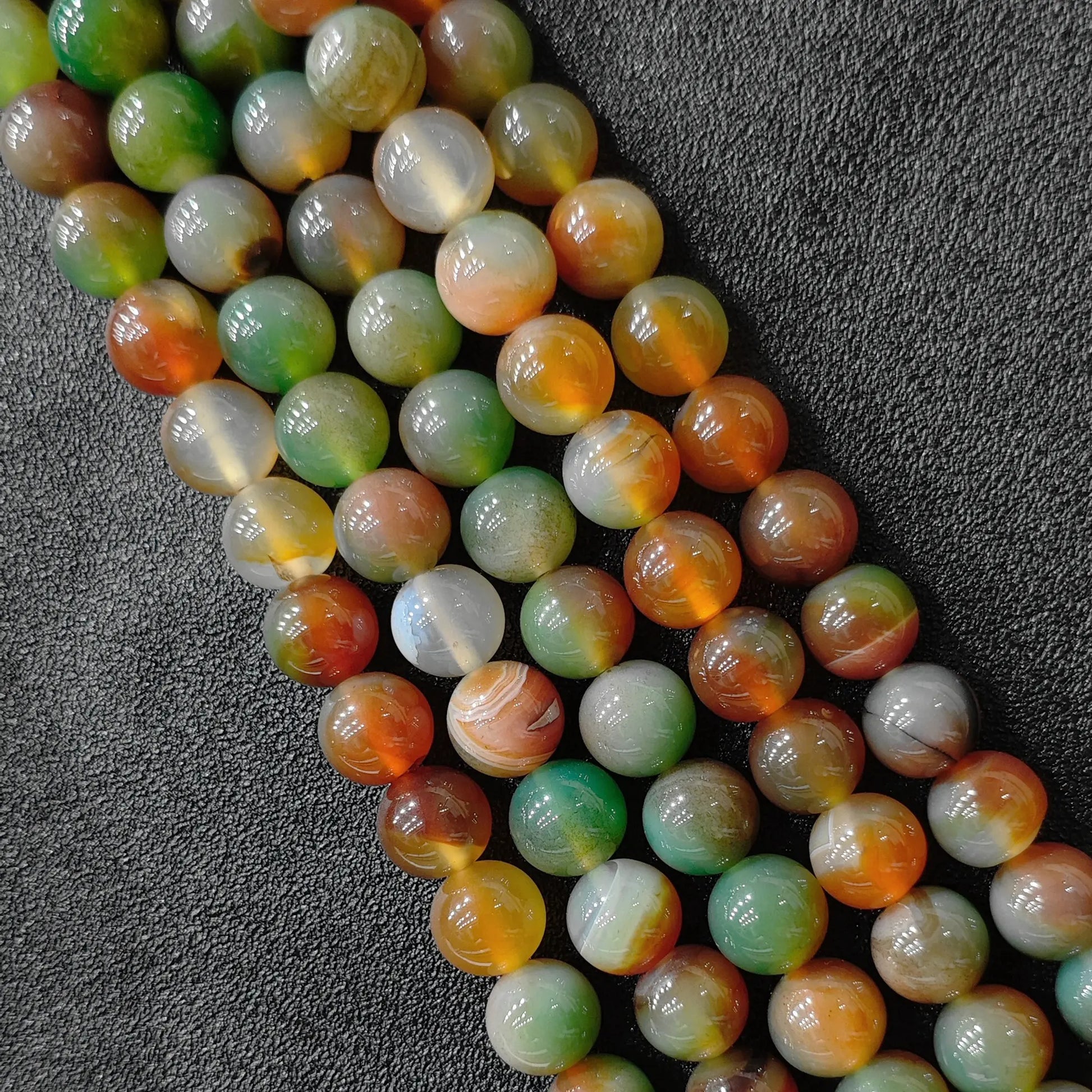 Natural base Peacock Agate round beads with vibrant dyed colors for jewelry making