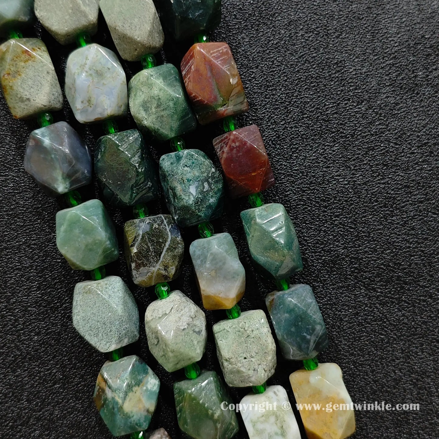 earth tone ocean jasper chunky focal beads multi strand view