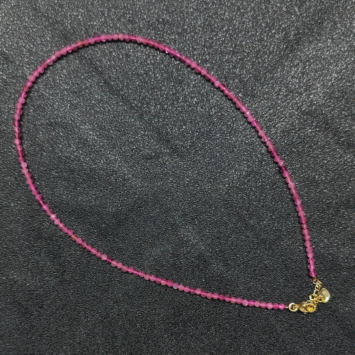 Natural faceted pink tourmaline necklace for small wholesale and boutique jewelry supply with 3mm beads