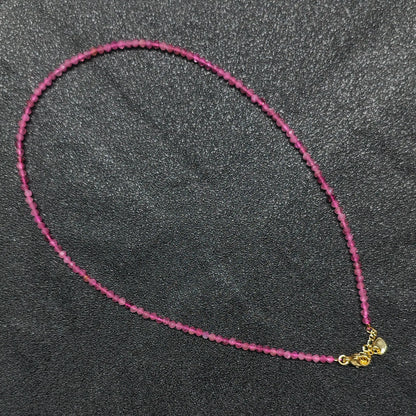 Natural faceted pink tourmaline necklace for small wholesale and boutique jewelry supply with 3mm beads