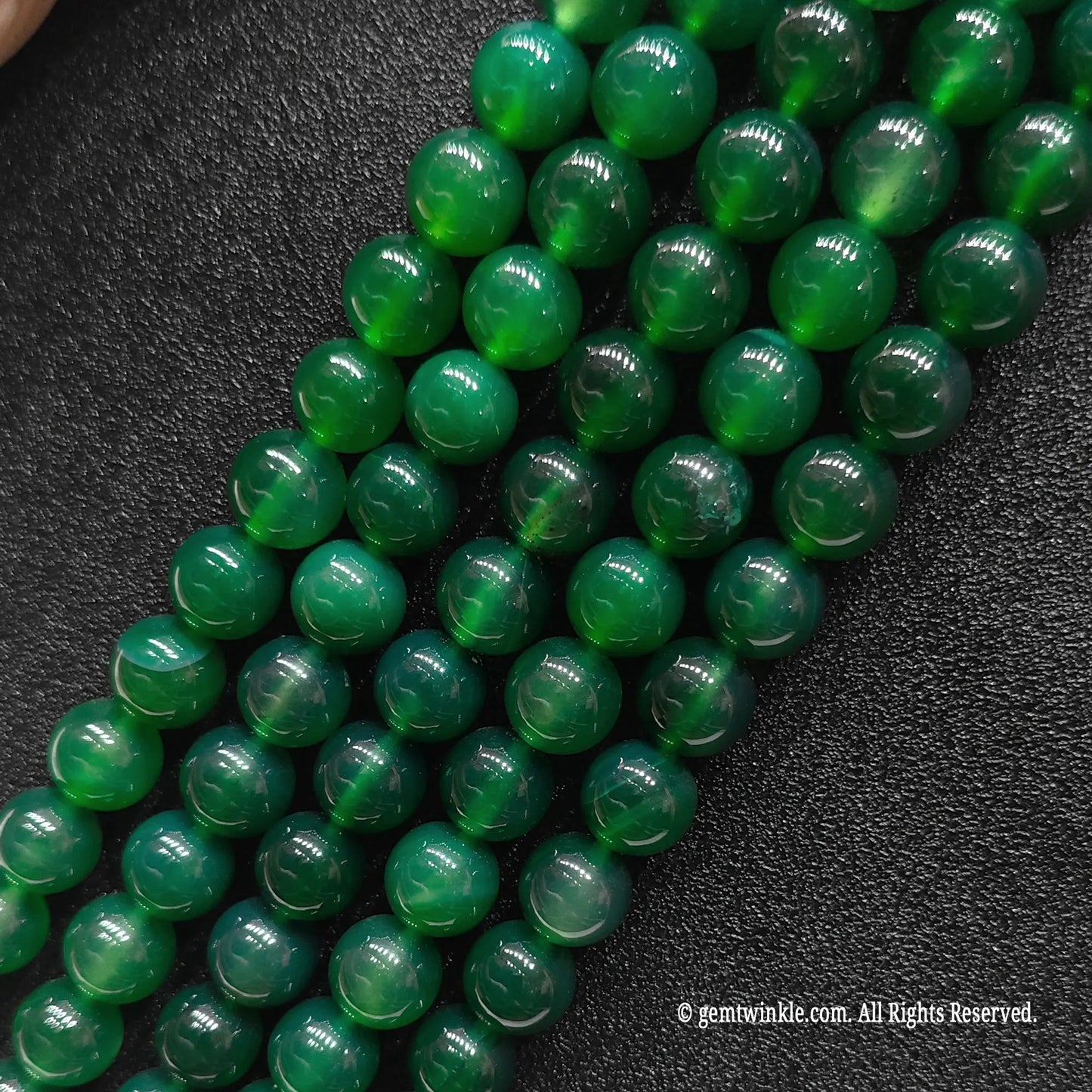 Bunch of rich emerald green agate crystal loose beads for studio jewelry makers and handmade shops