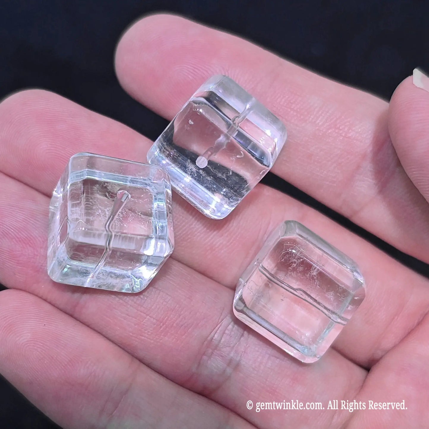 loose clear quartz geometric cube focal beads for artisan bracelet supplies