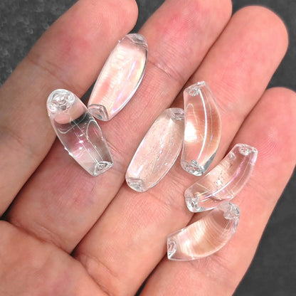 group of loose clear quartz nape drilled tube beads for handcrafted jewelry making