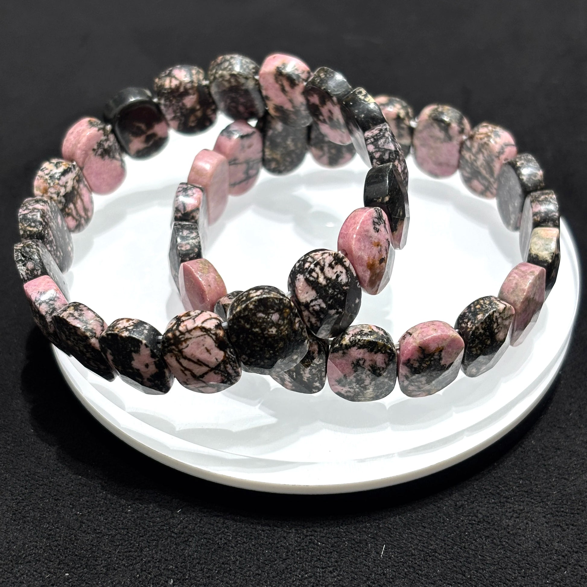 Matching Rhodonite Bracelets for Best Friends or Couples - Unique Friendship Gift