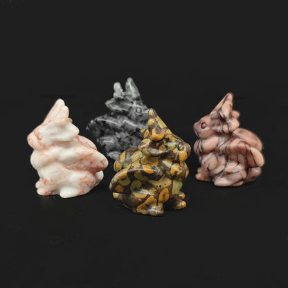 Assorted 3cm natural mixed gemstone alicorn crystal carvings with detailed wings and horns from direct Donghai wholesale supplier