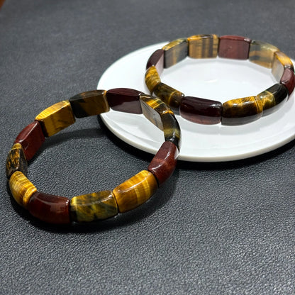 Additional view of Natural Multicolor Tiger Eye Bangle Bracelet, to be updated with more styling or detail shots.