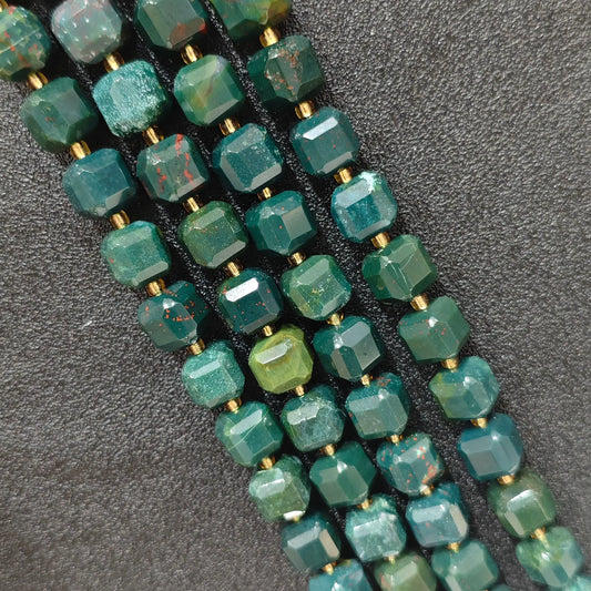 Natural Green Ocean Jasper Square Beads Bulk Strands Overview