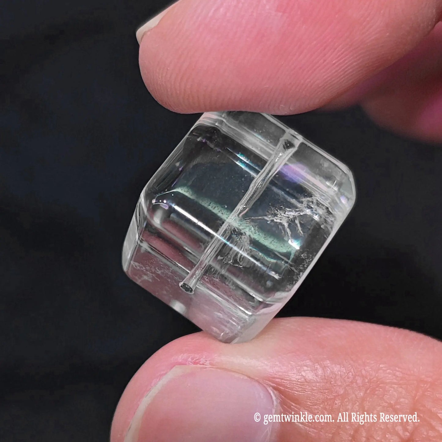 natural rock crystal sugar cube beads displaying high optical clarity and internal veils