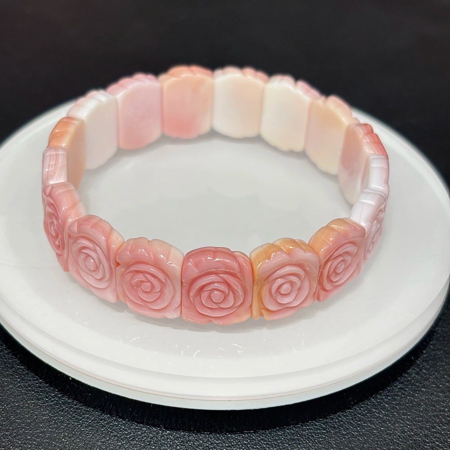 Pink Conch Shell Rose Bracelet as a Gift