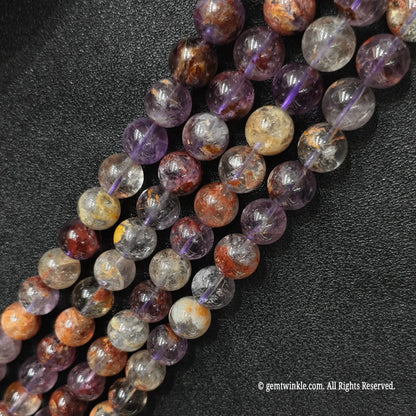 Primitive purple amethyst gemstone loose round beads ideal for custom artisan jewelry making supplies studio lots