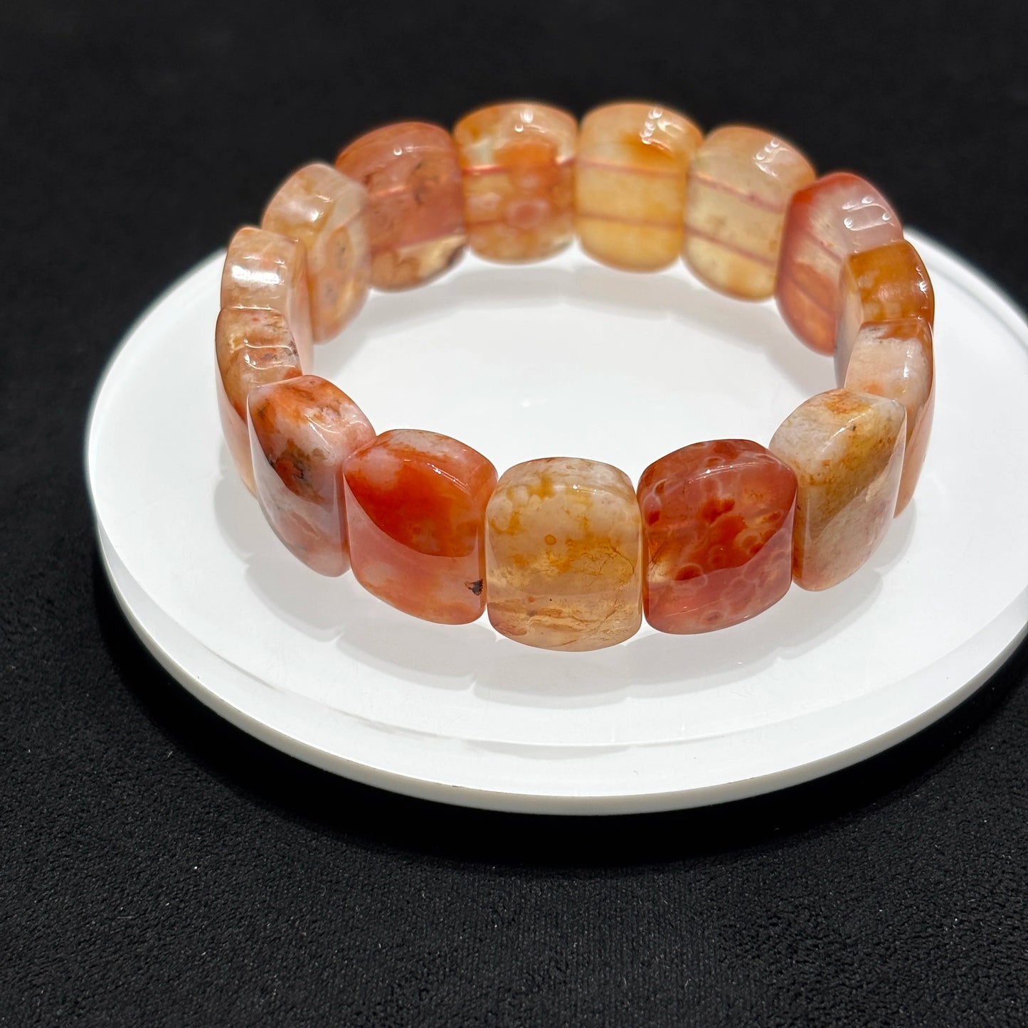 Red Flower Agate Bracelet Stackable