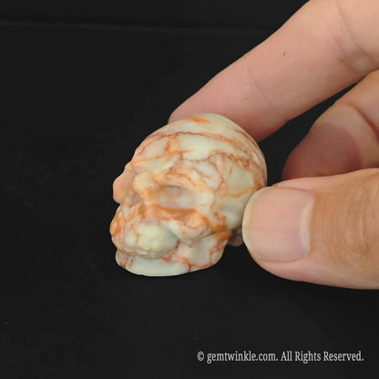 hand-carved red obsidian crystal skull