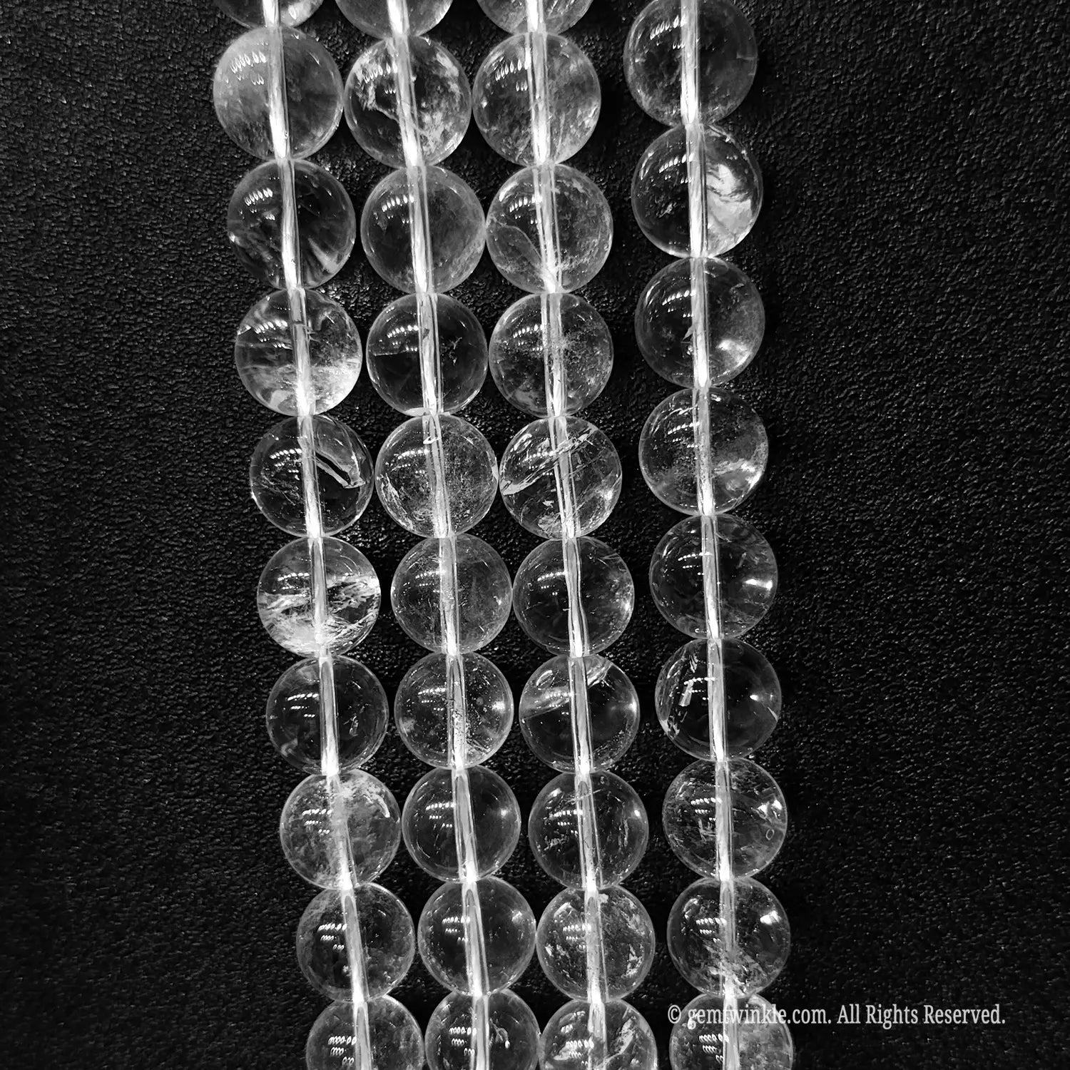 B minus grade rock crystal quartz strands showing heavy natural fractures and wispy structures for rustic jewelry
