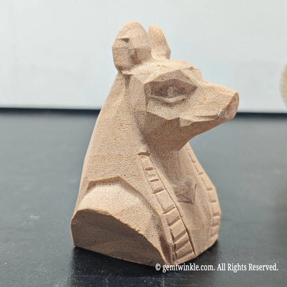 sandstone carved egyptian anubis bust side profile