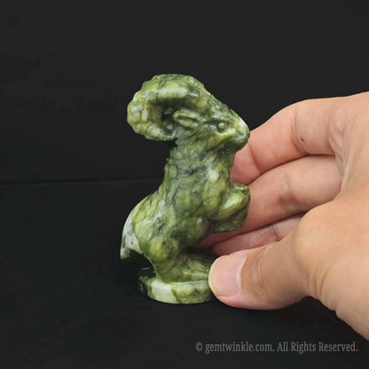 serpentine-mottled-green-ram-stone-carving