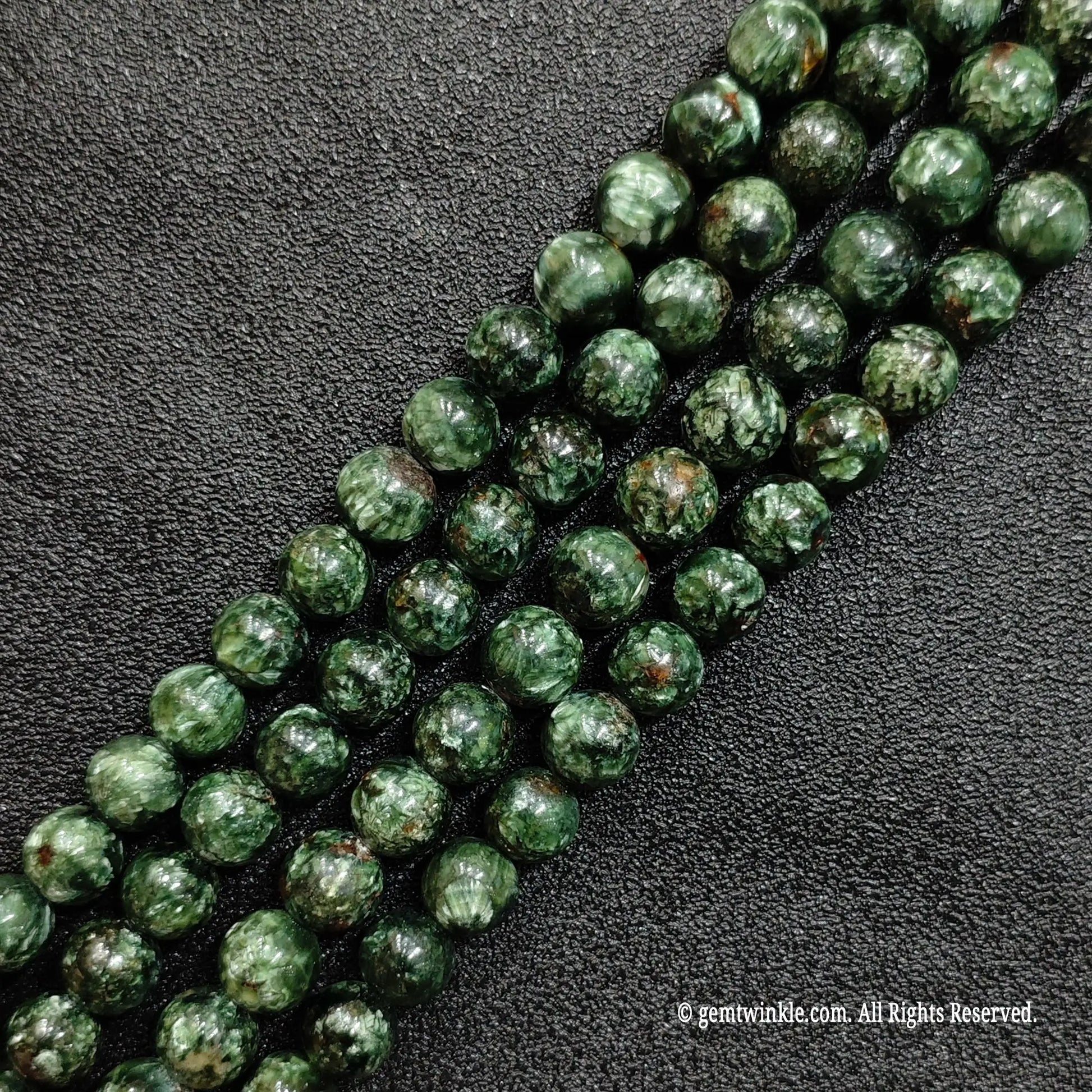 Silvery feather green clinochlore gemstone micro round beads ideal for dainty handmade jewelry supplies studio pack