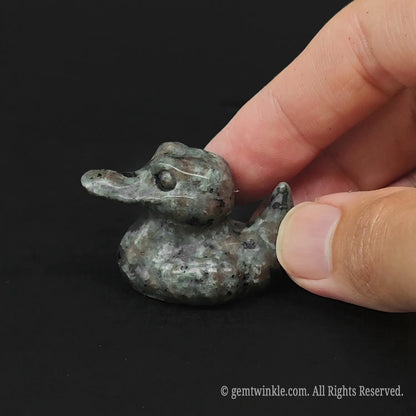 Direct source bulk Spotted Grey Stone reptile carving in alligator style with rustic hand-polished finish
